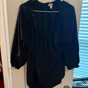 Style & Co. Black Textured Blouse